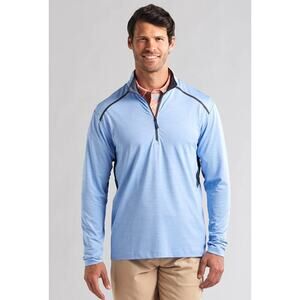 Bermuda Sands Men's Blue Perfection Heather 1/4 Zip Golf Pullover Shirt Size XL